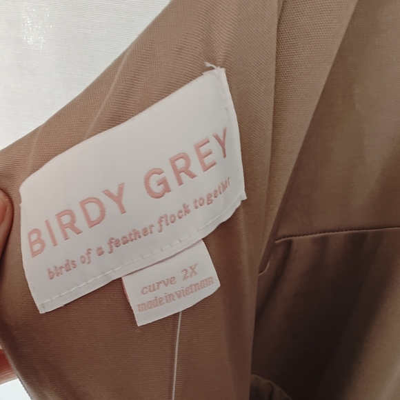 Birdie Gray Alex Convertible Dress Crepe Taupe 2X Curve Plus New Maxi Bridesmaid - Picture 10 of 14